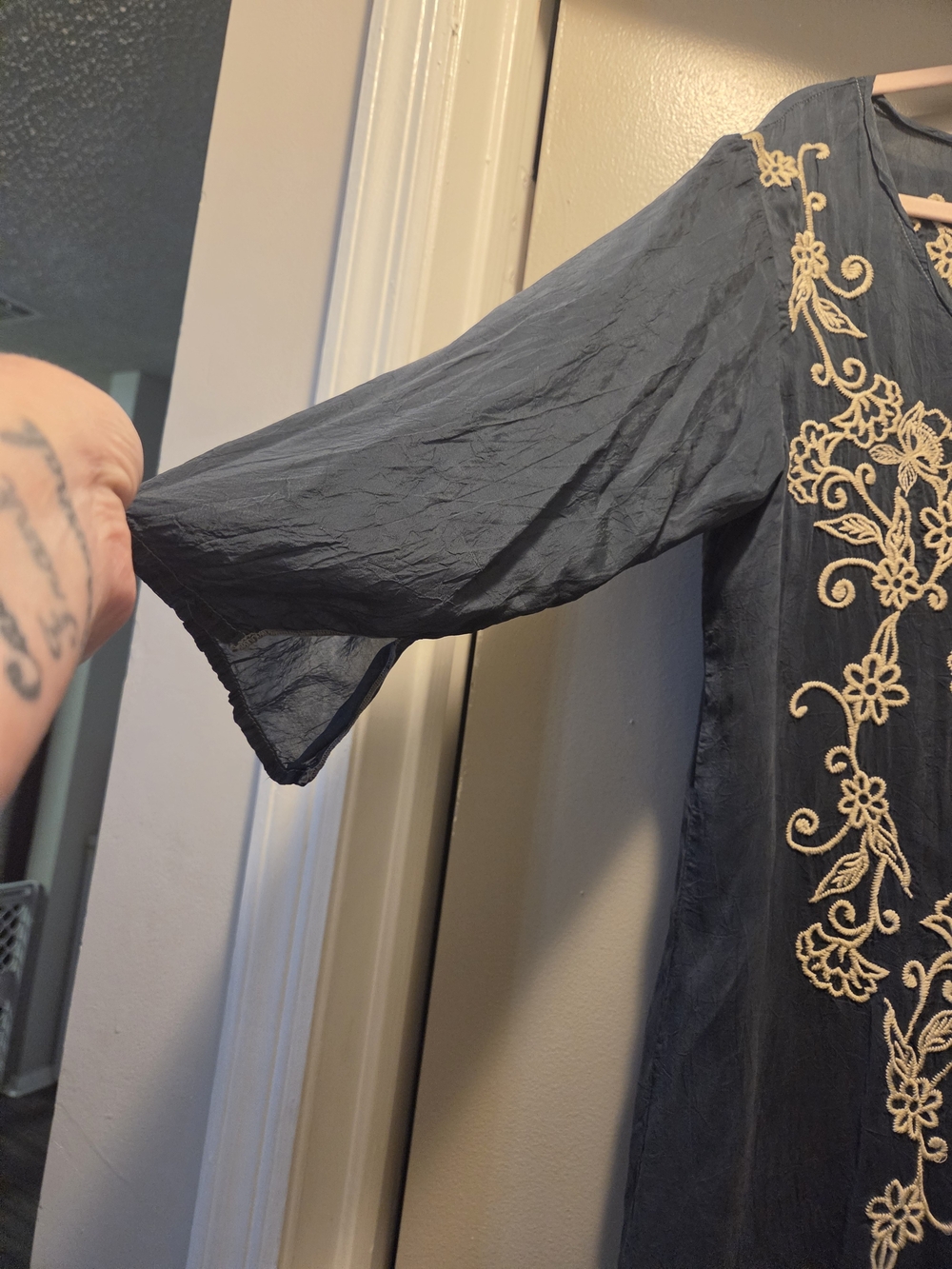 Johnny Was Slate Blue Cupra Rayon Blouse - Picture 2 of 5
